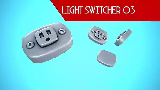 LIGHT SWITCHER 03 CARTOON STYLIZED Low-poly 3D model