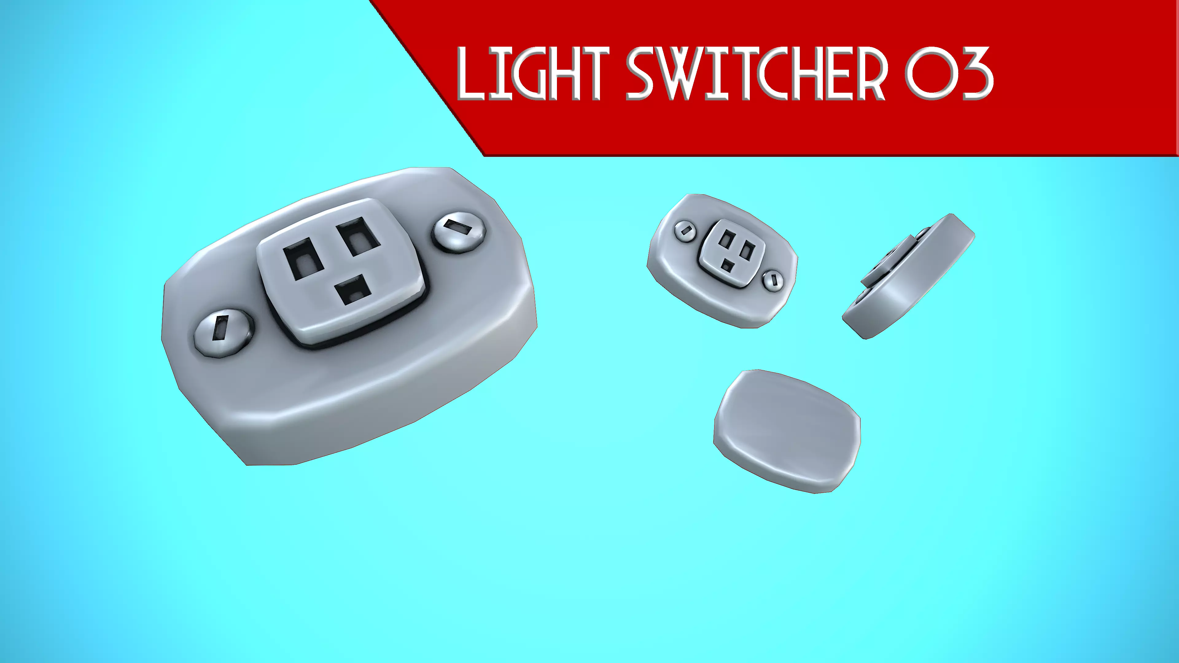 LIGHT SWITCHER 03 CARTOON STYLIZED Low-poly 3D model_0