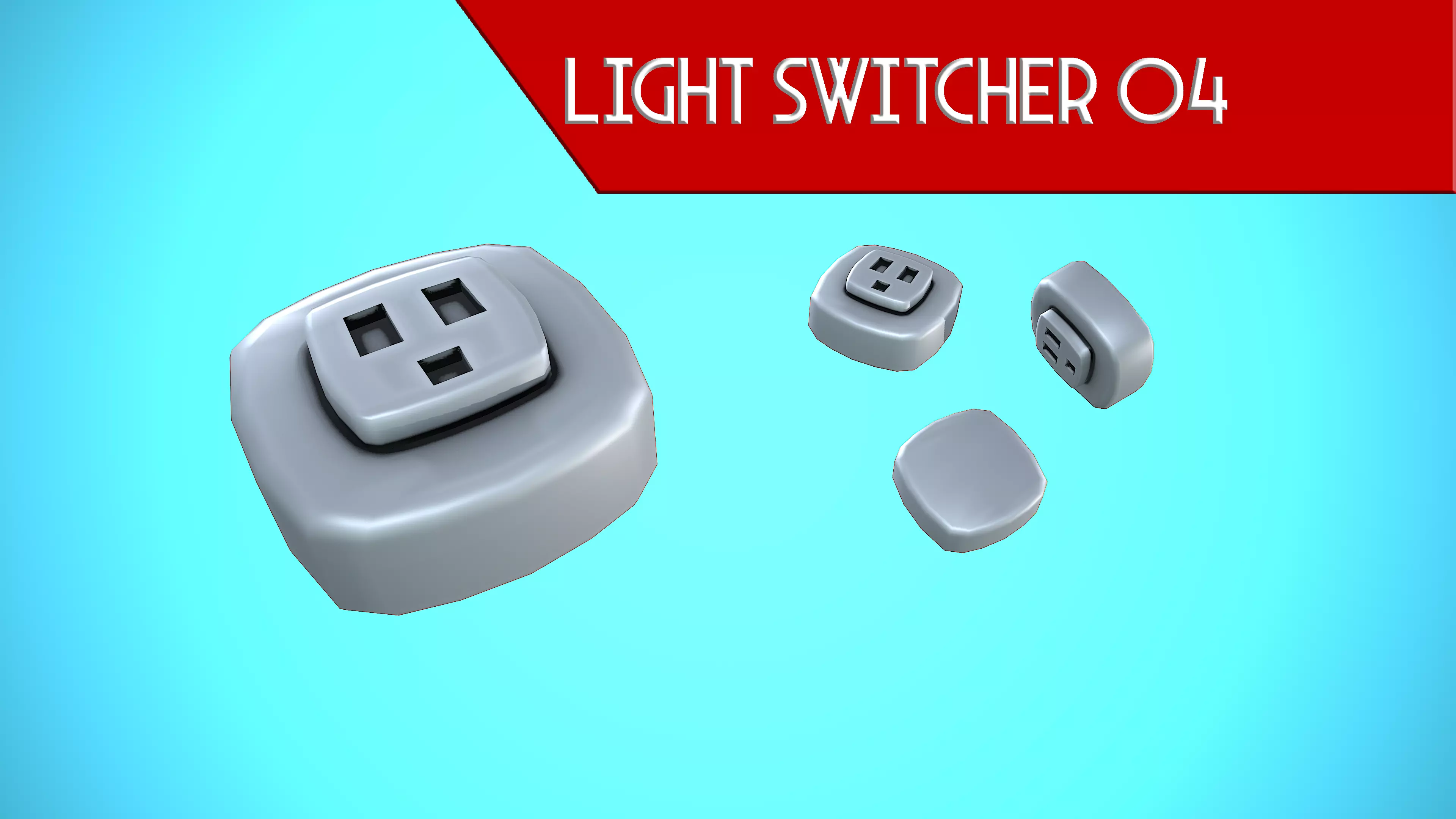 LIGHT SWITCHER 04 CARTOON STYLIZED Low-poly 3D model_0