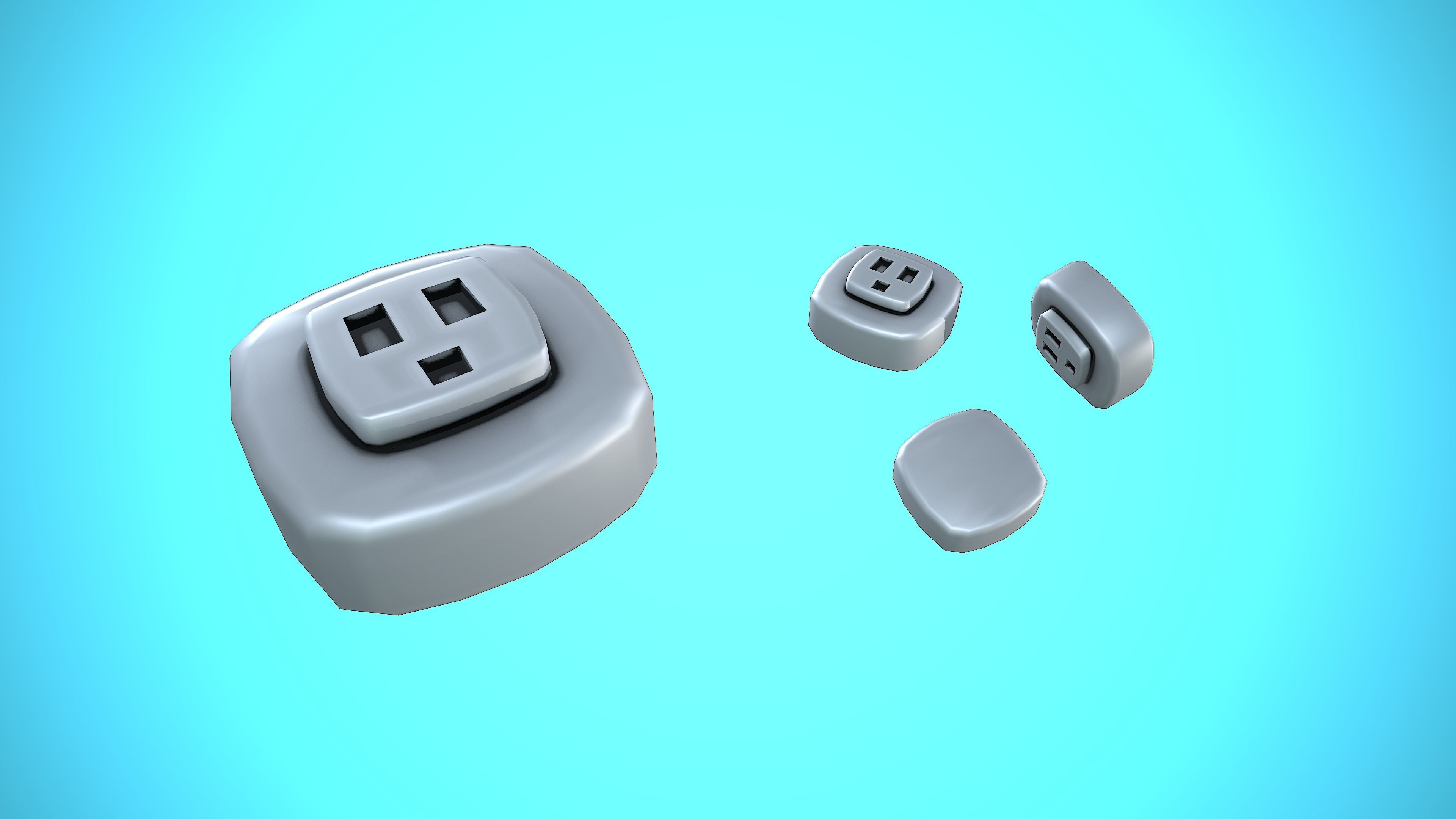 LIGHT SWITCHER 04 CARTOON STYLIZED Low-poly 3D model_3