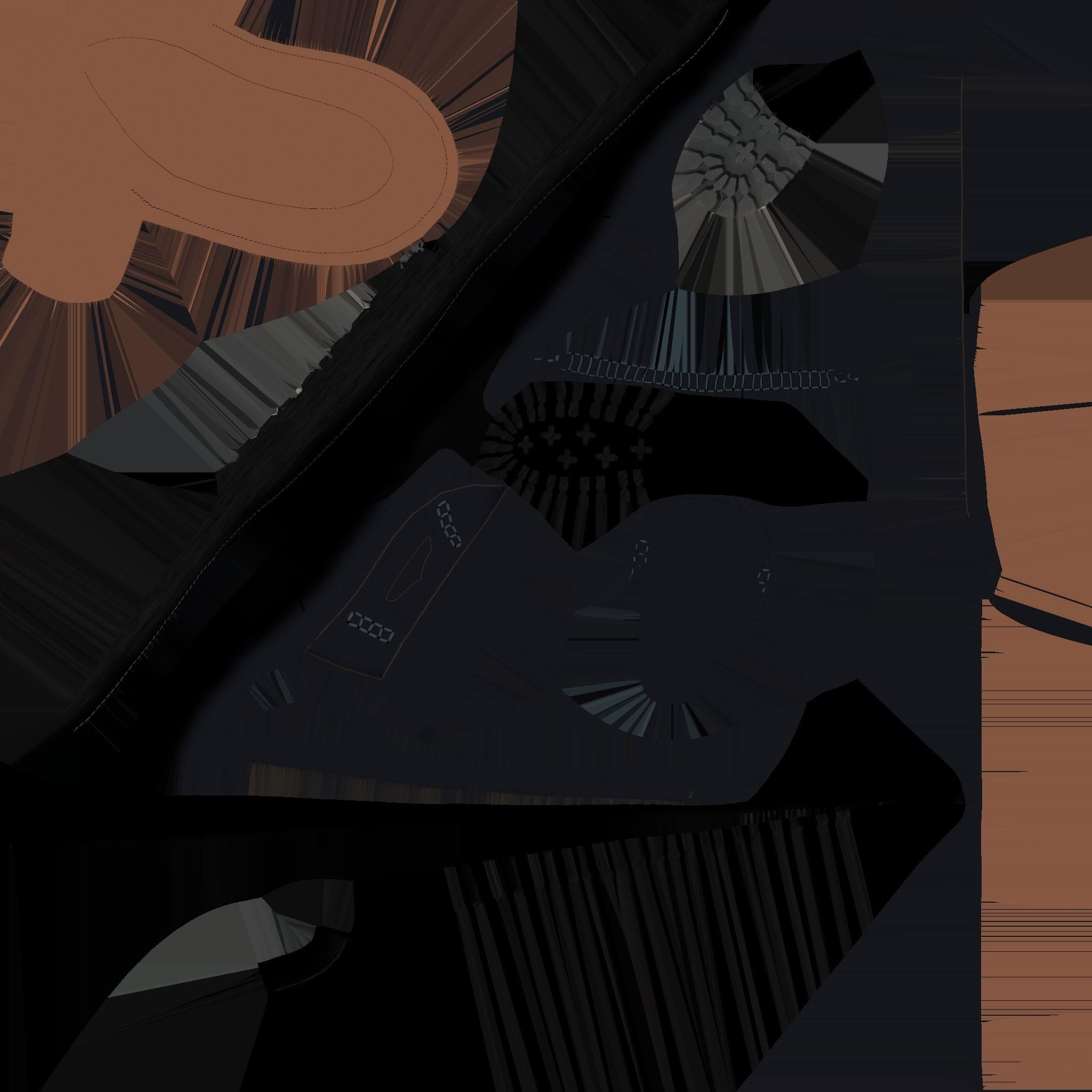 CLASSIC 3D SHOES - BLACK - LEATHER Low-poly 3D model_13