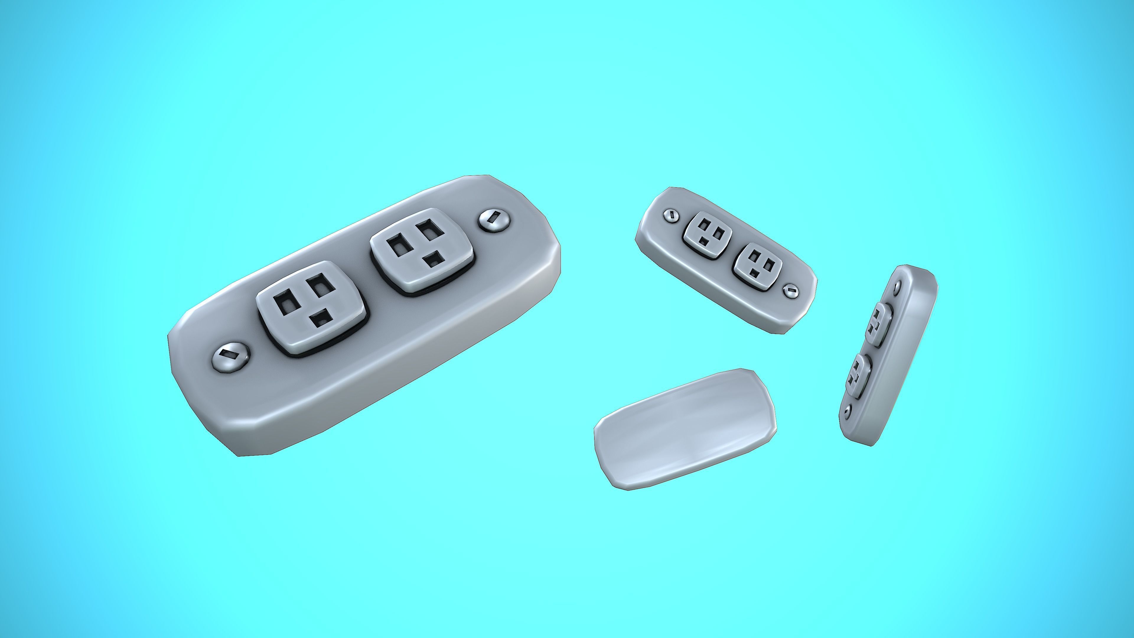 LIGHT SWITCHER 05 CARTOON STYLIZED Low-poly 3D model_4