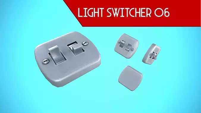 LIGHT SWITCHER 06 CARTOON STYLIZED Low-poly 3D model