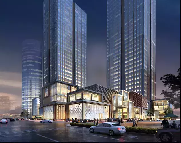 3Dmax fashion city commercial square building 89