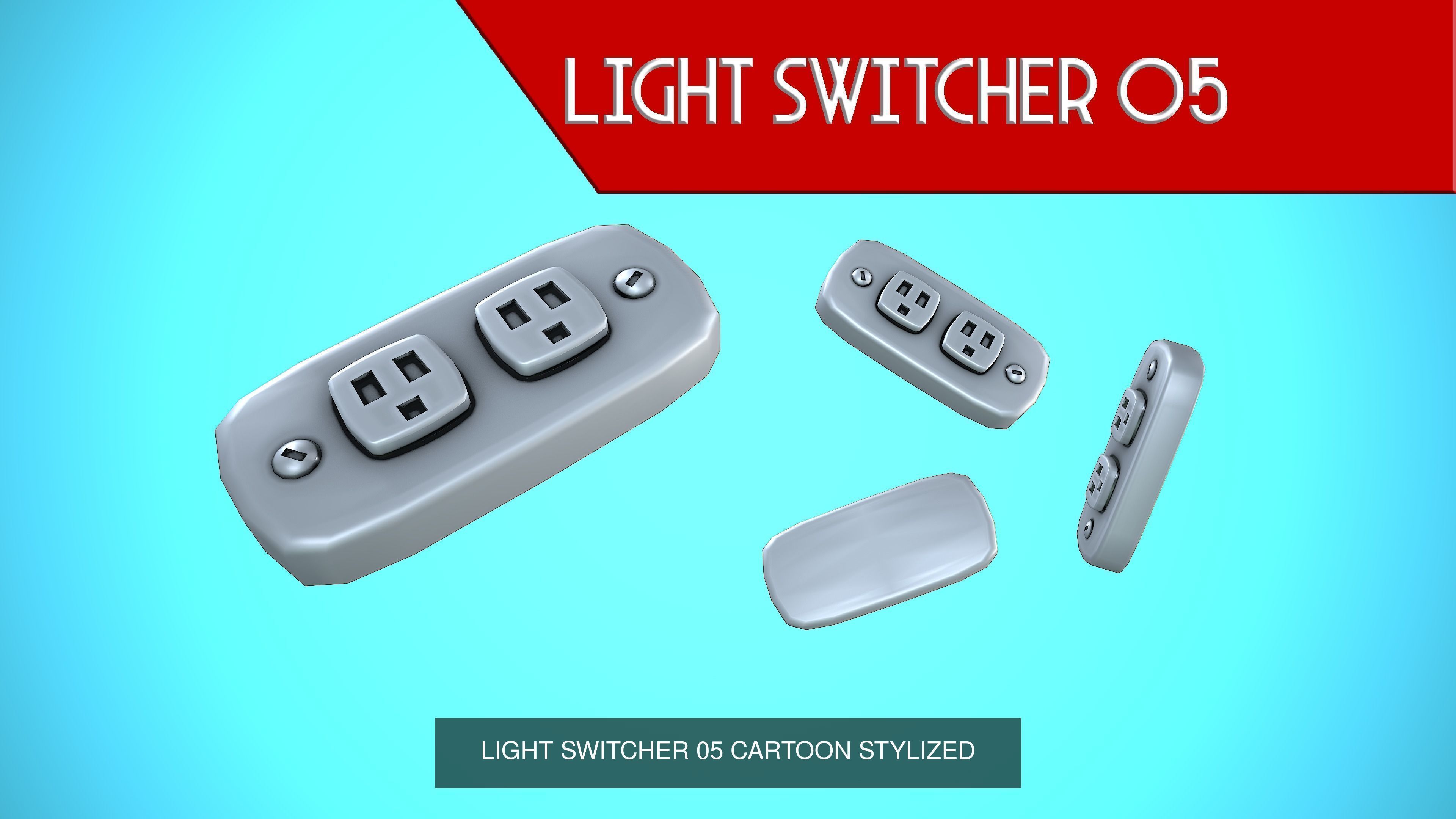 LIGHT SWITCHER 01-06 CARTOON STYLIZED 3D Model Collection_12