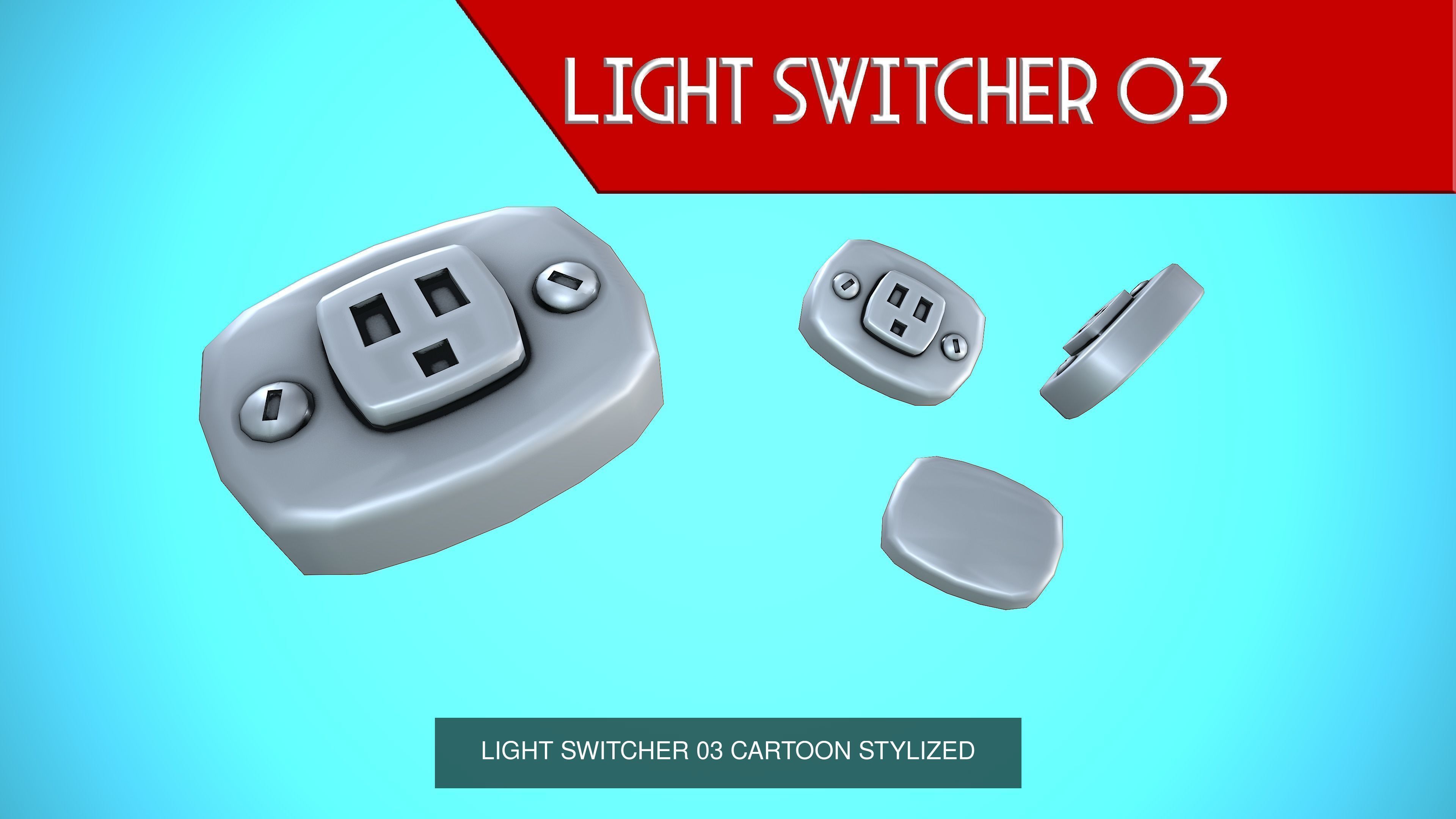 LIGHT SWITCHER 01-06 CARTOON STYLIZED 3D Model Collection_10