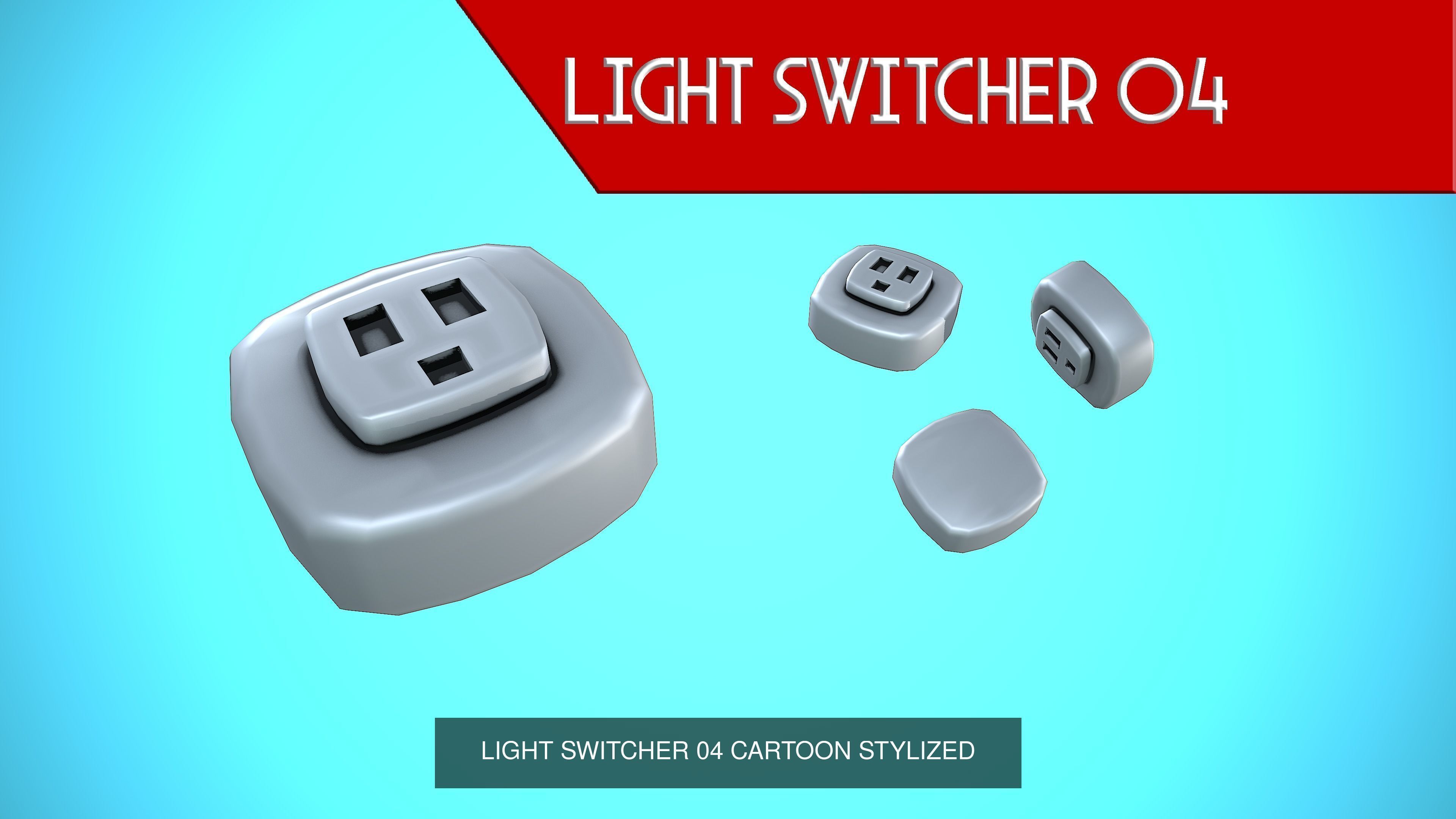 LIGHT SWITCHER 01-06 CARTOON STYLIZED 3D Model Collection_11