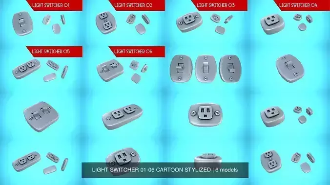 LIGHT SWITCHER 01-06 CARTOON STYLIZED