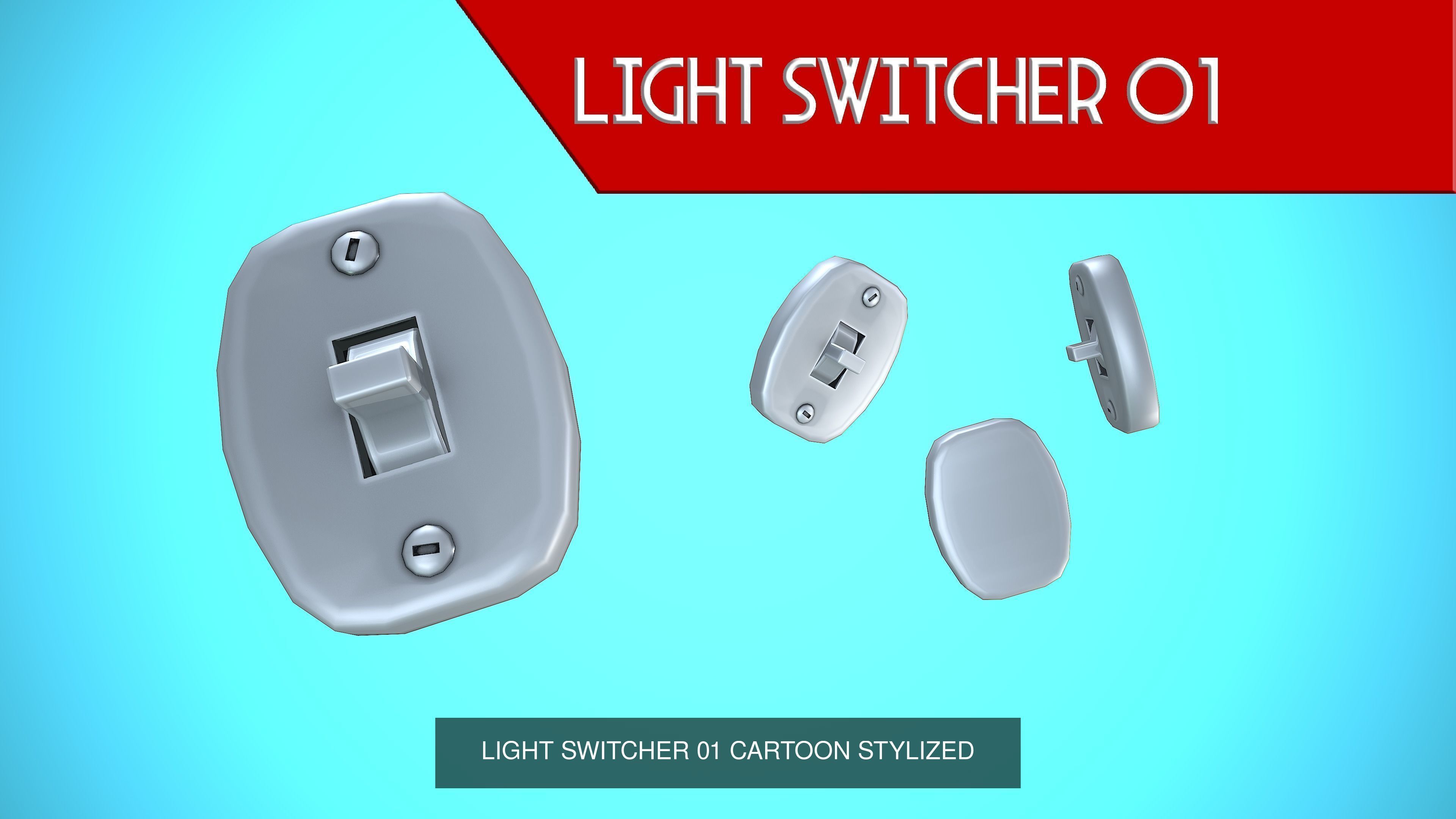 LIGHT SWITCHER 01-06 CARTOON STYLIZED 3D Model Collection_8
