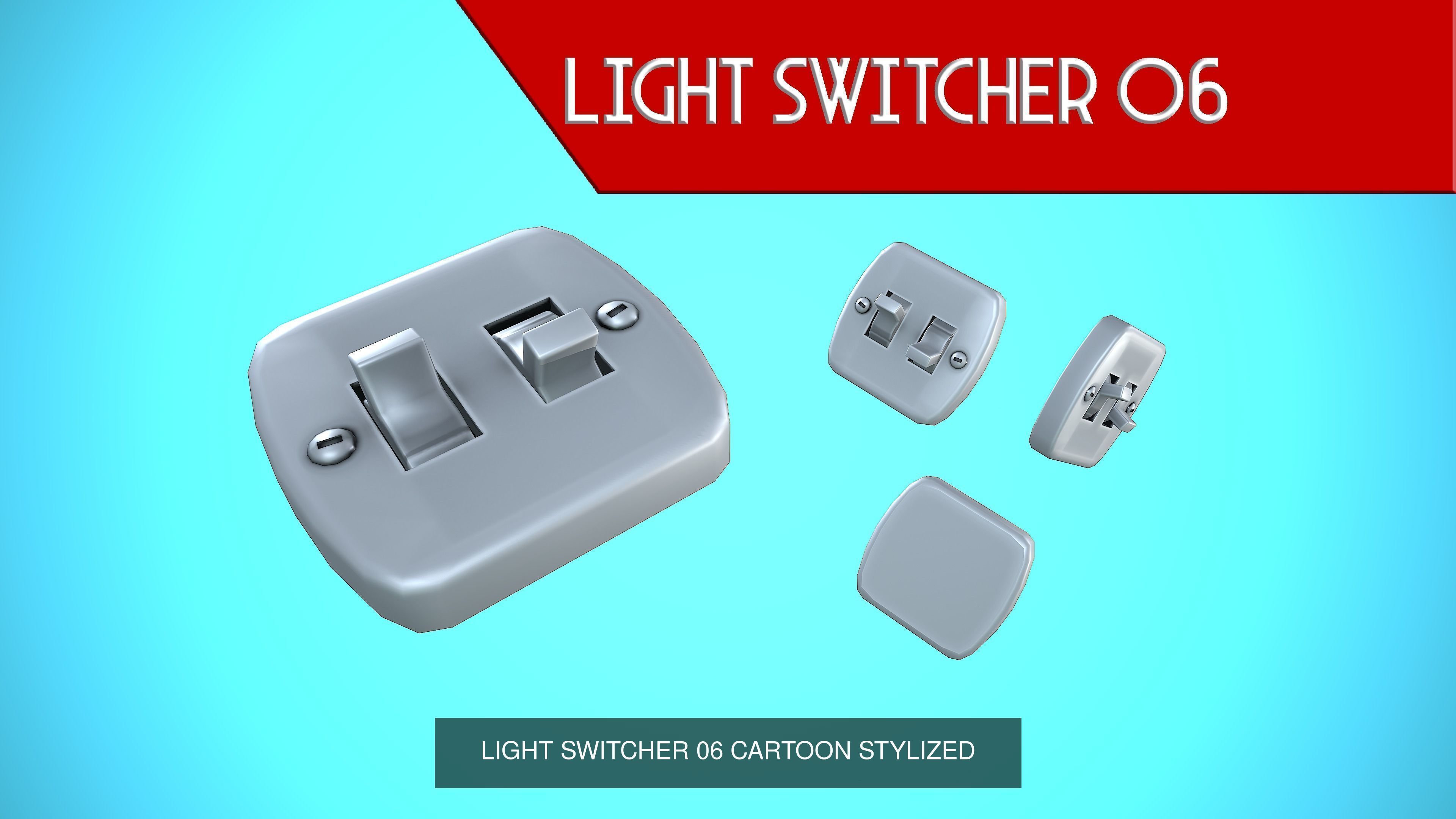 LIGHT SWITCHER 01-06 CARTOON STYLIZED 3D Model Collection_13