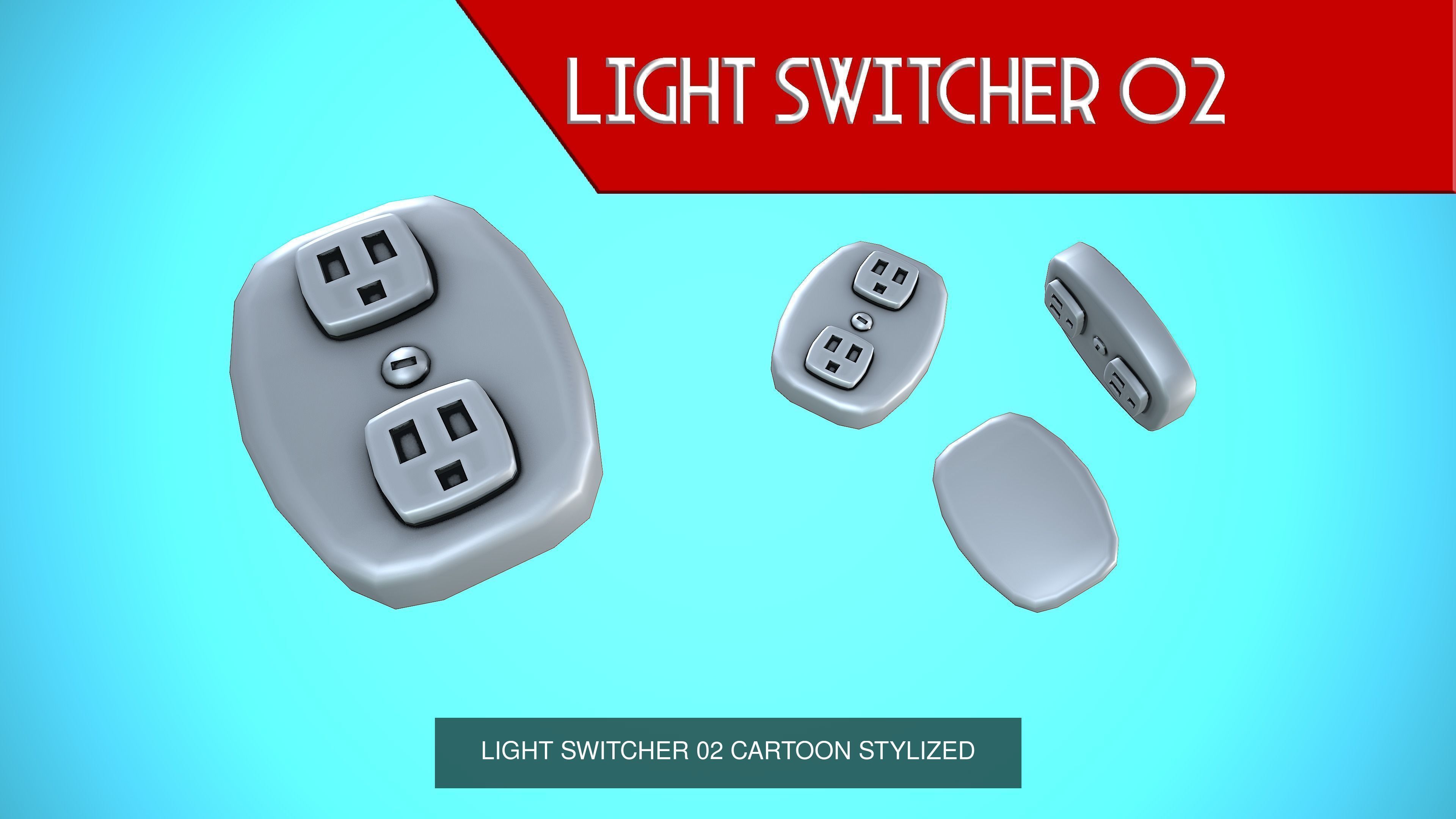 LIGHT SWITCHER 01-06 CARTOON STYLIZED 3D Model Collection_9