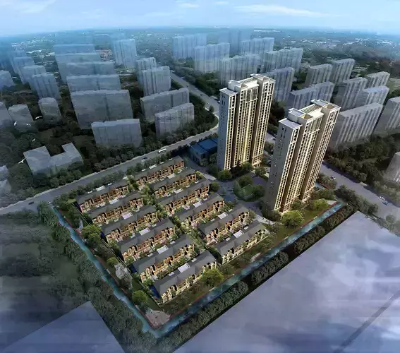 3Dmax fashion city commercial square building 91