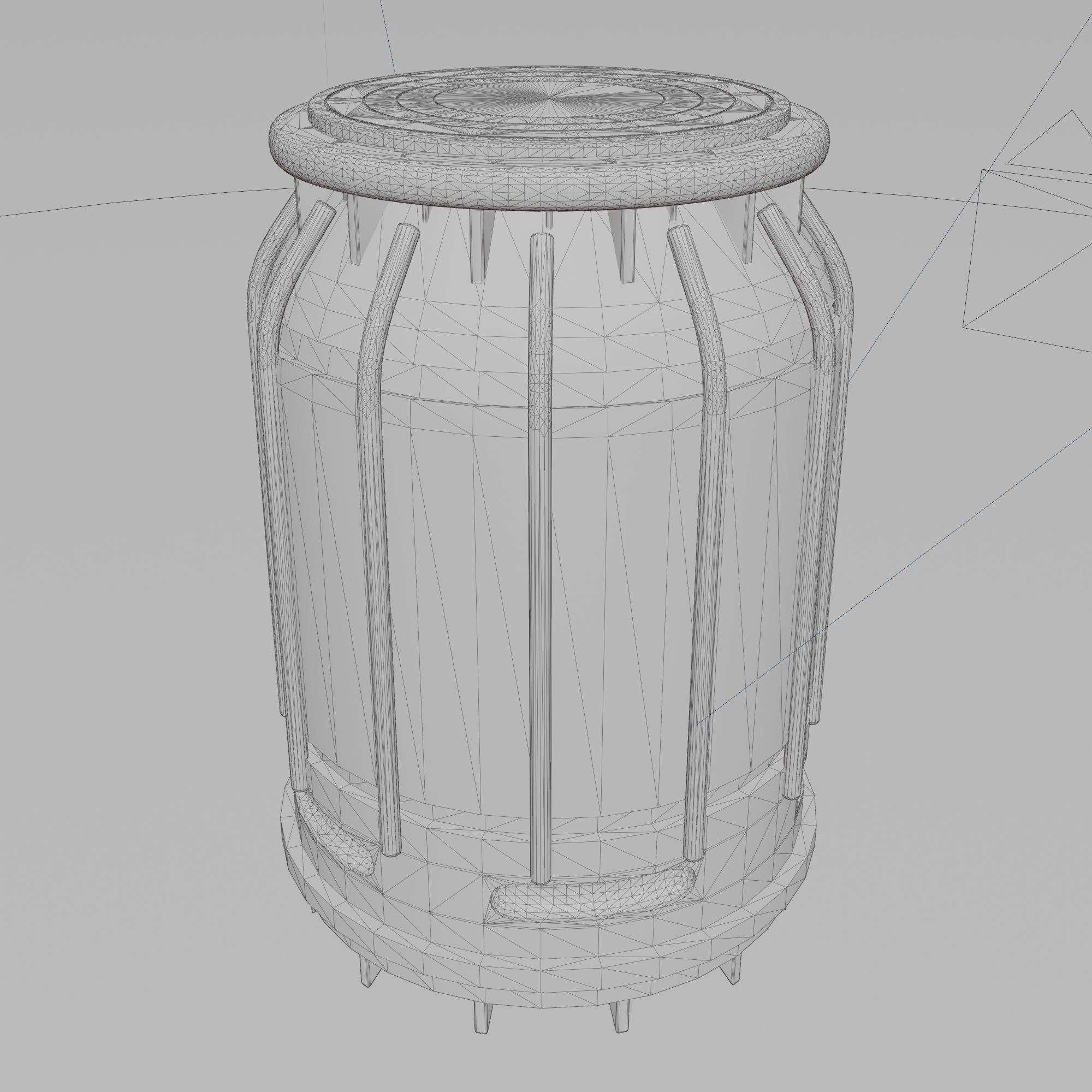 Sci-Fi Rusty Barrel Low-poly 3D model_5