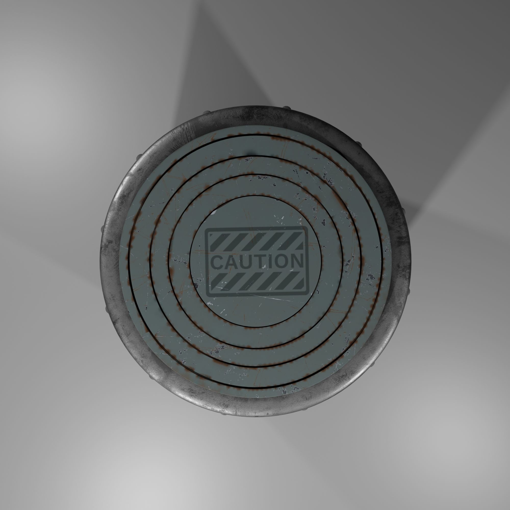 Sci-Fi Rusty Barrel Low-poly 3D model_2