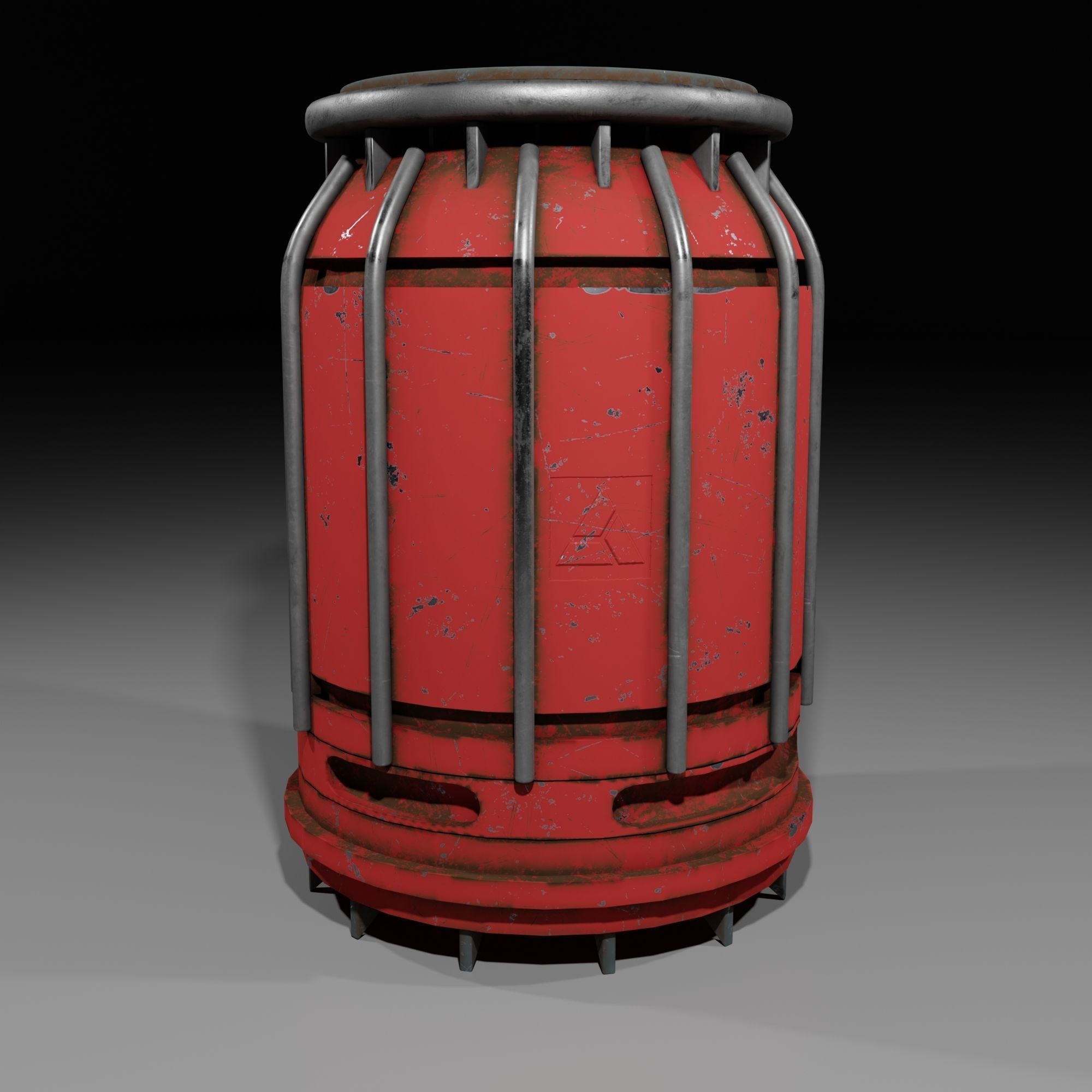Sci-Fi Rusty Barrel Low-poly 3D model_1