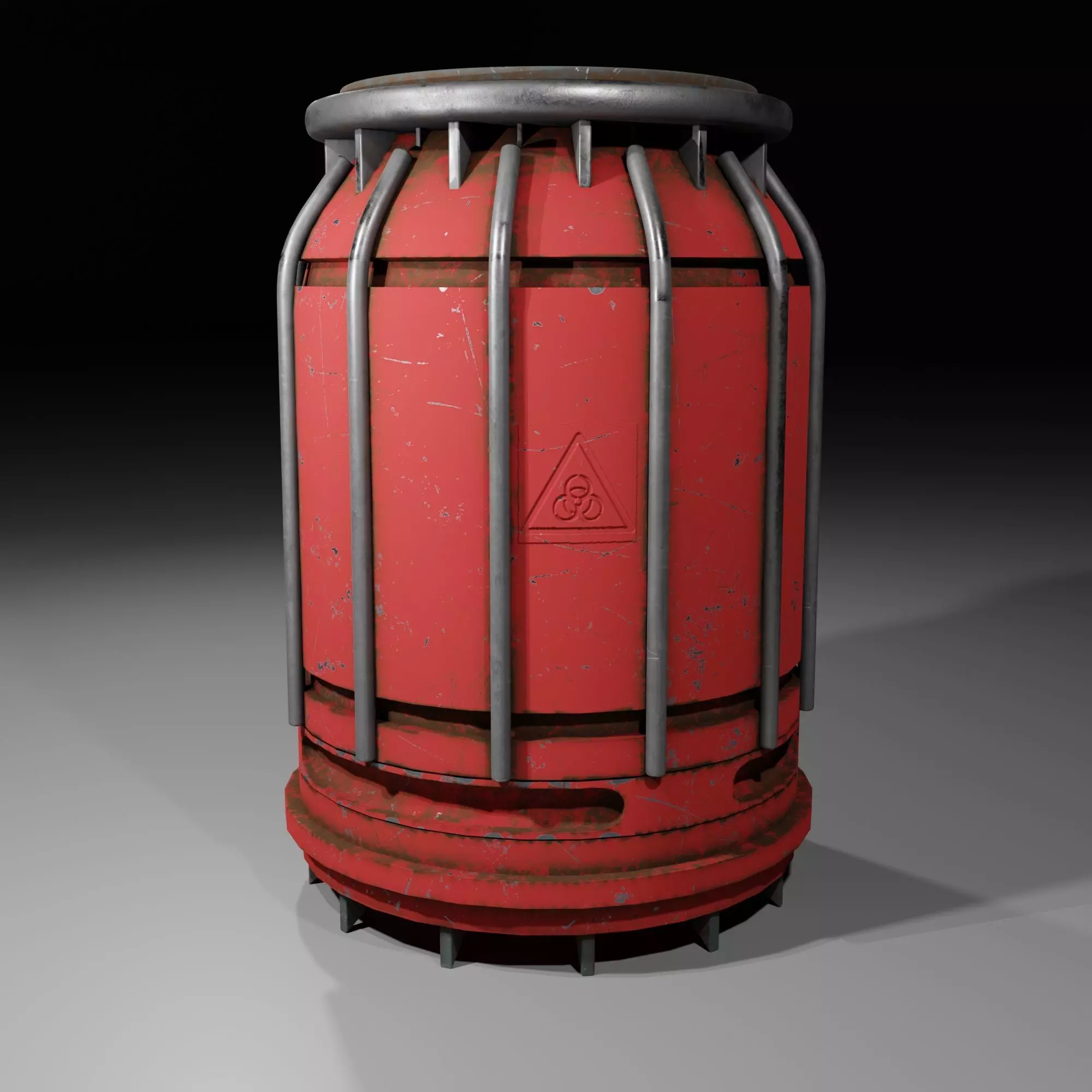 Sci-Fi Rusty Barrel Low-poly 3D model_0