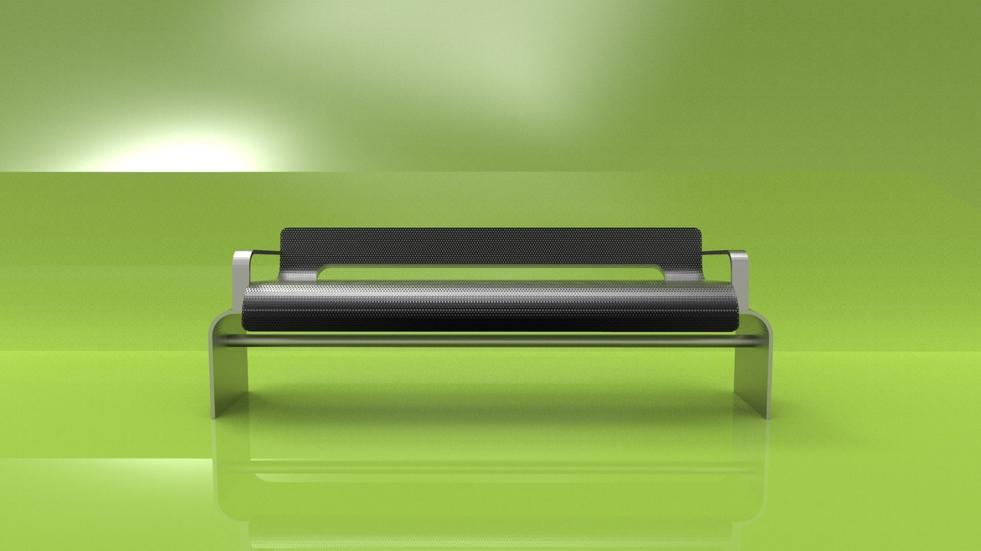 park bench 1 Low-poly 3D model_2