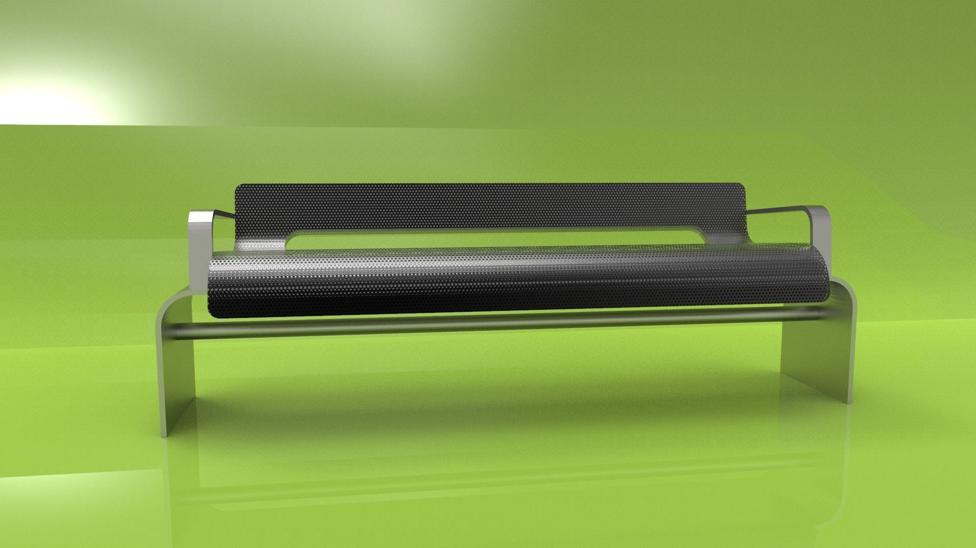 park bench 1 Low-poly 3D model_4