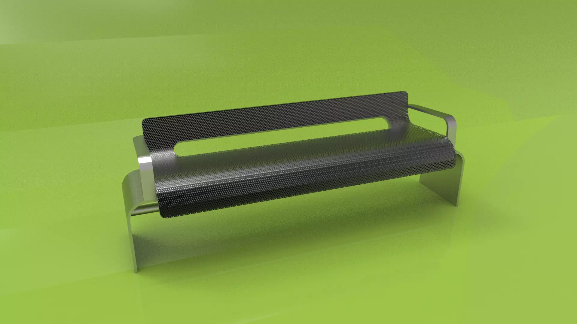 park bench 1 Low-poly 3D model_0