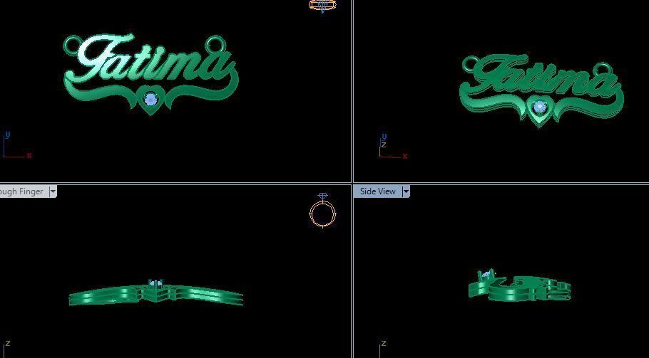 name pendant 3D print model_10