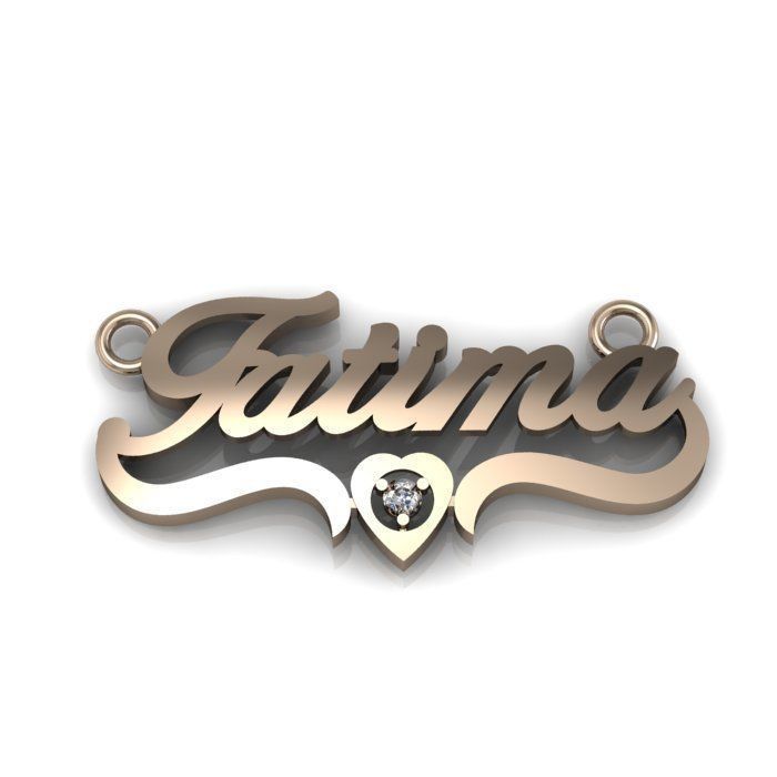 name pendant 3D print model_2