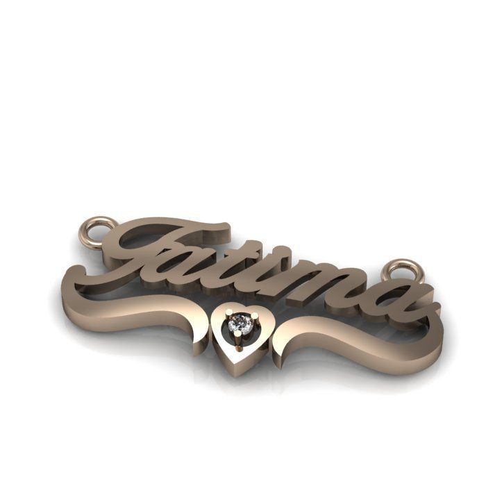 name pendant 3D print model_5