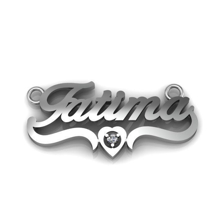 name pendant 3D print model_1