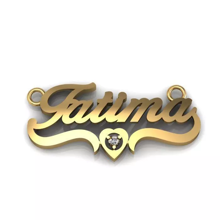 name pendant 3D print model_0