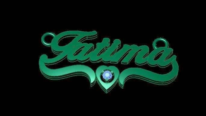 name pendant 3D print model_6