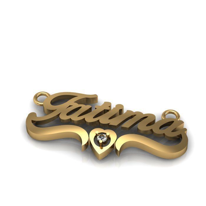 name pendant 3D print model_3