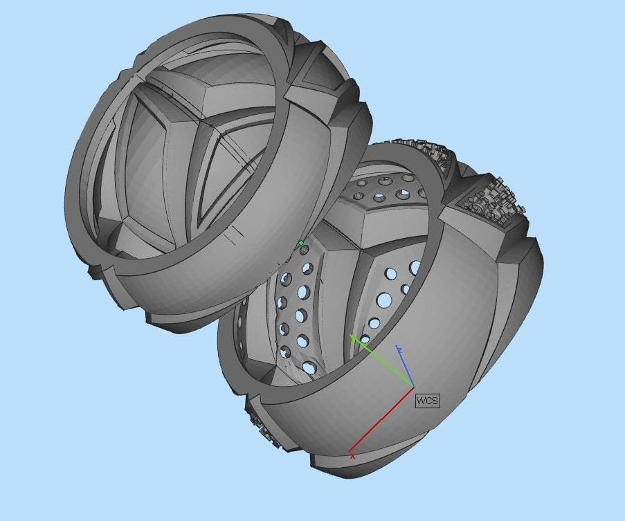 rings gold 3D print model_14