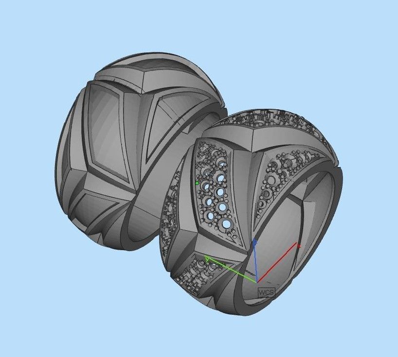 rings gold 3D print model_15