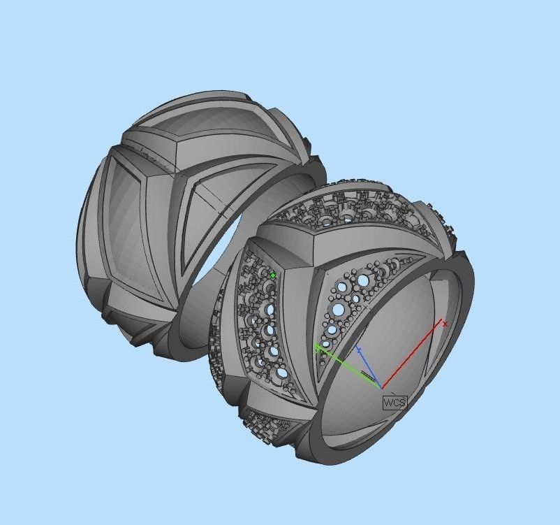 rings gold 3D print model_12