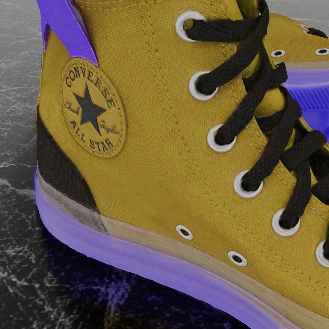 CONVERSE 3D SHOES - BROWN Low-poly 3D model_11