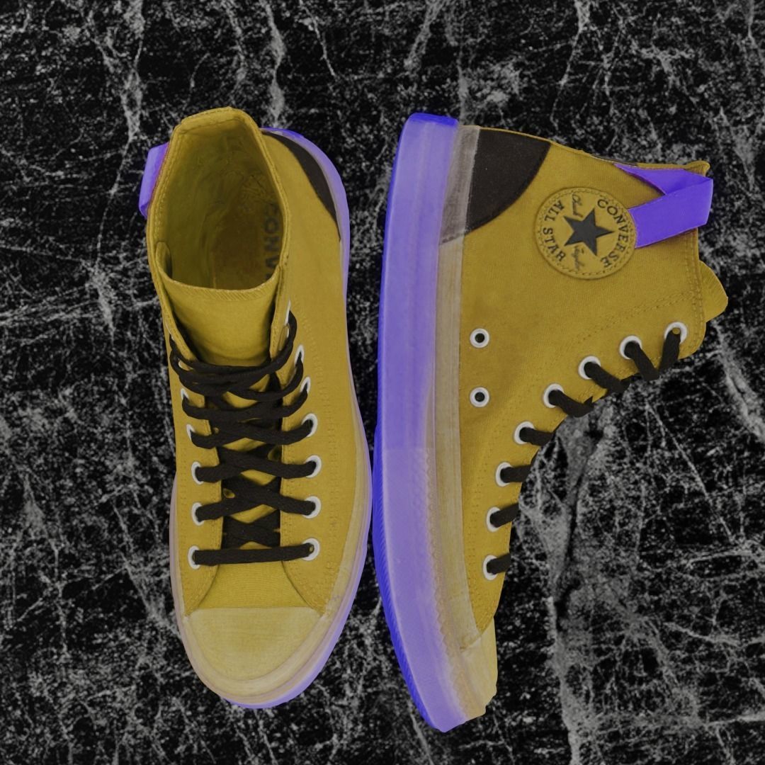 CONVERSE 3D SHOES - BROWN Low-poly 3D model_2