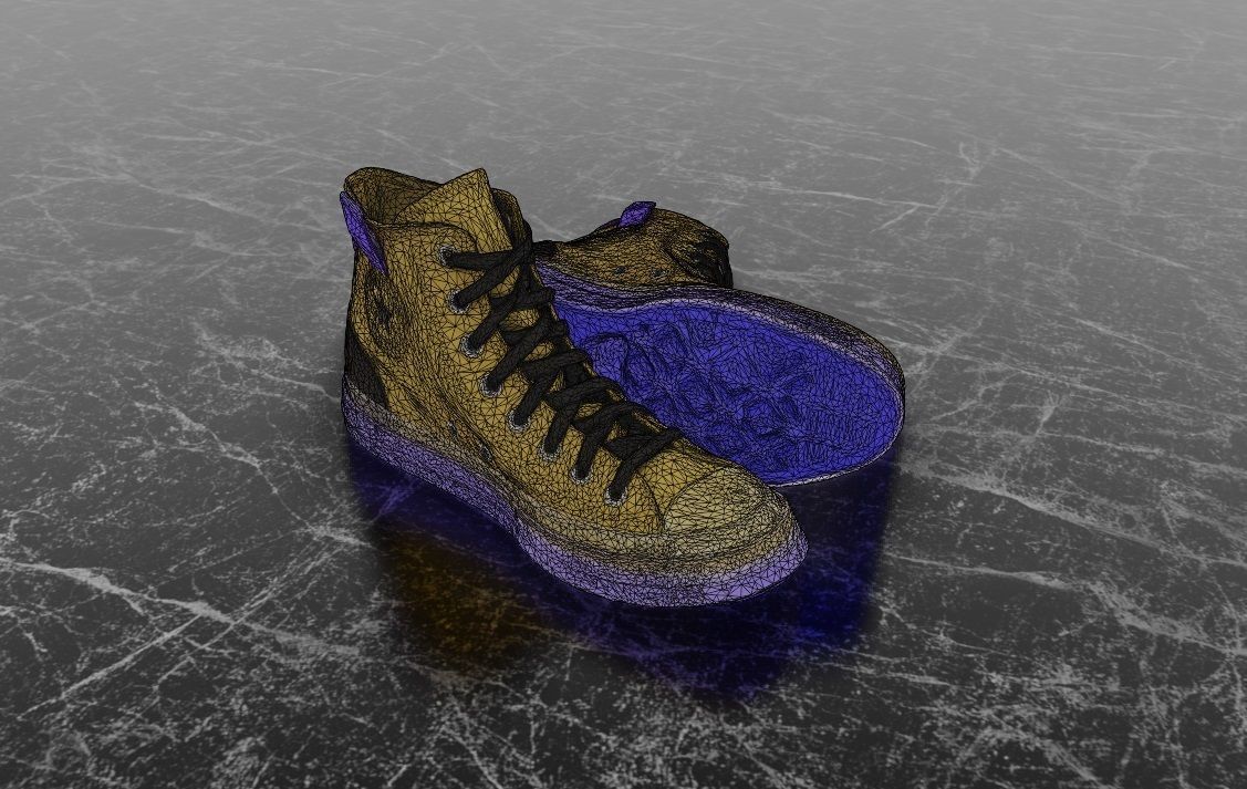 CONVERSE 3D SHOES - BROWN Low-poly 3D model_12