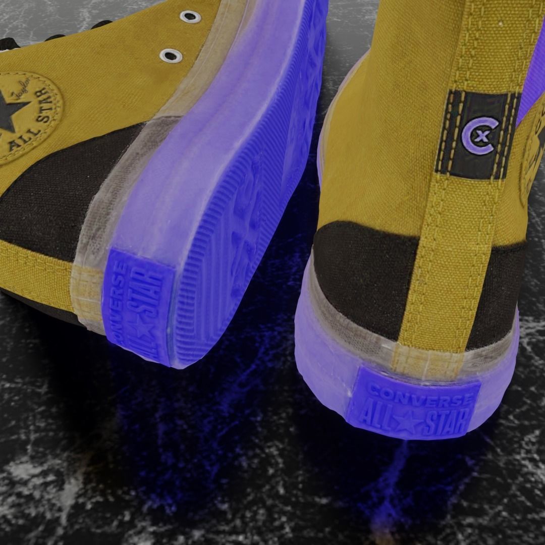 CONVERSE 3D SHOES - BROWN Low-poly 3D model_9