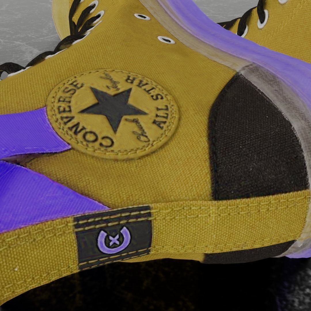 CONVERSE 3D SHOES - BROWN Low-poly 3D model_8