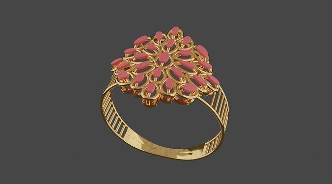 Flower Ring Free 3D print model