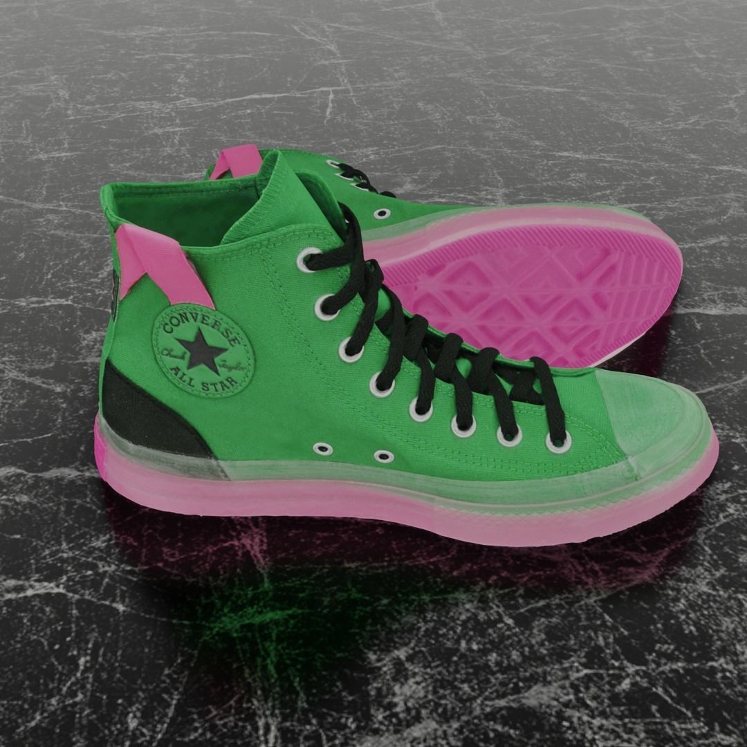 CONVERSE 3D SHOES - GREEN Low-poly 3D model_4