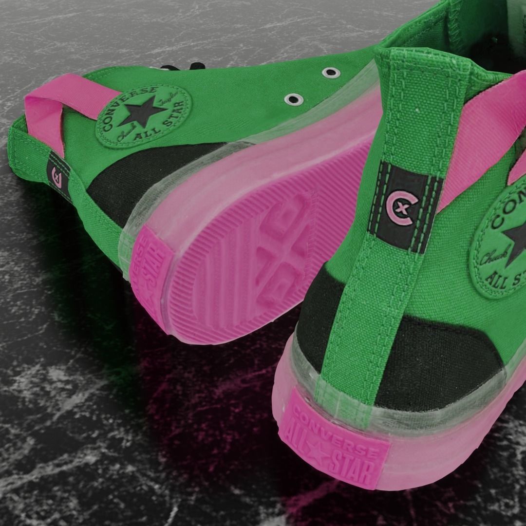 CONVERSE 3D SHOES - GREEN Low-poly 3D model_9