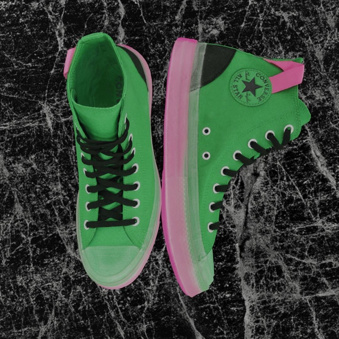 CONVERSE 3D SHOES - GREEN Low-poly 3D model_2