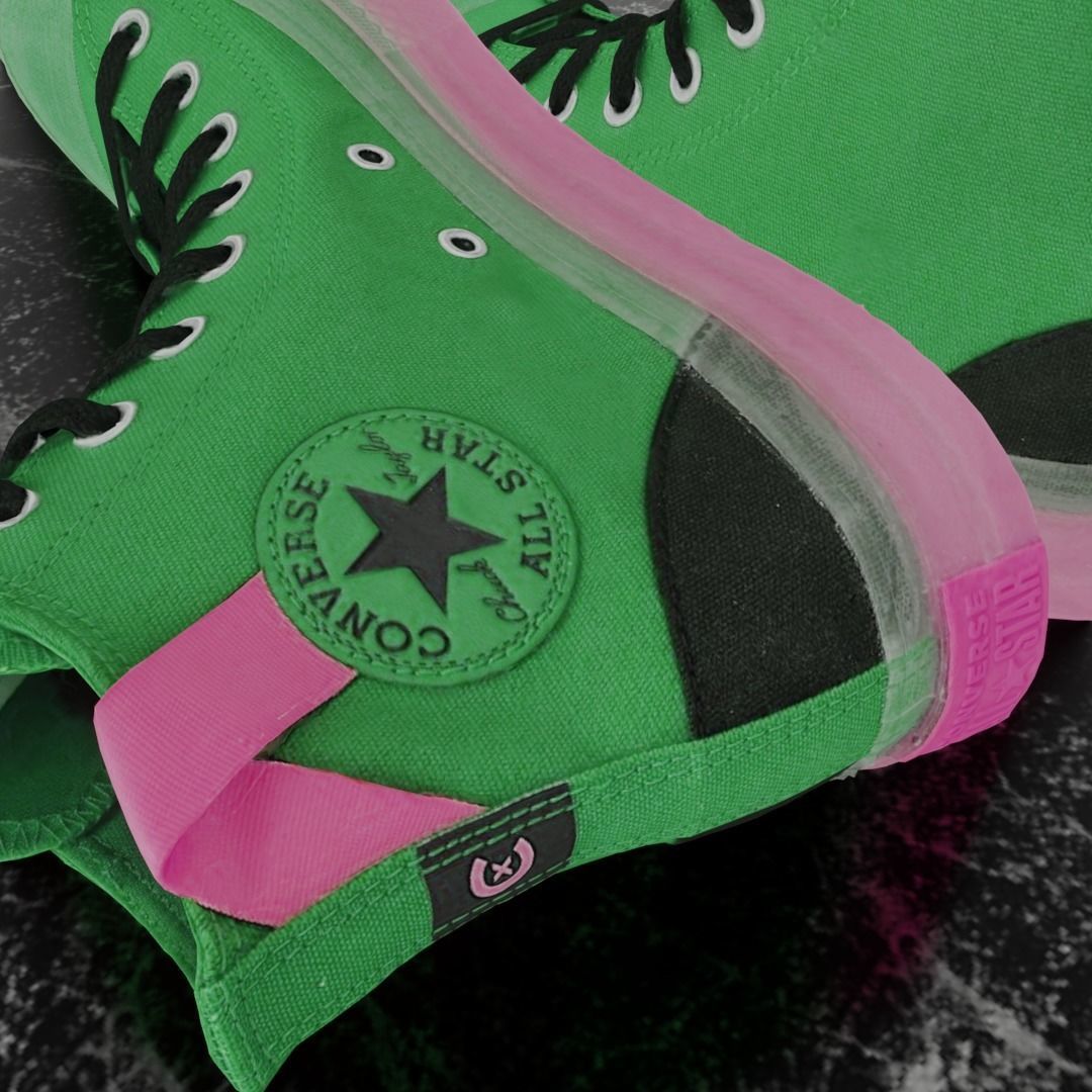 CONVERSE 3D SHOES - GREEN Low-poly 3D model_8