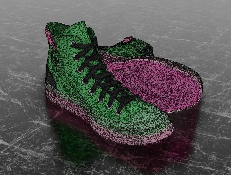 CONVERSE 3D SHOES - GREEN Low-poly 3D model_12