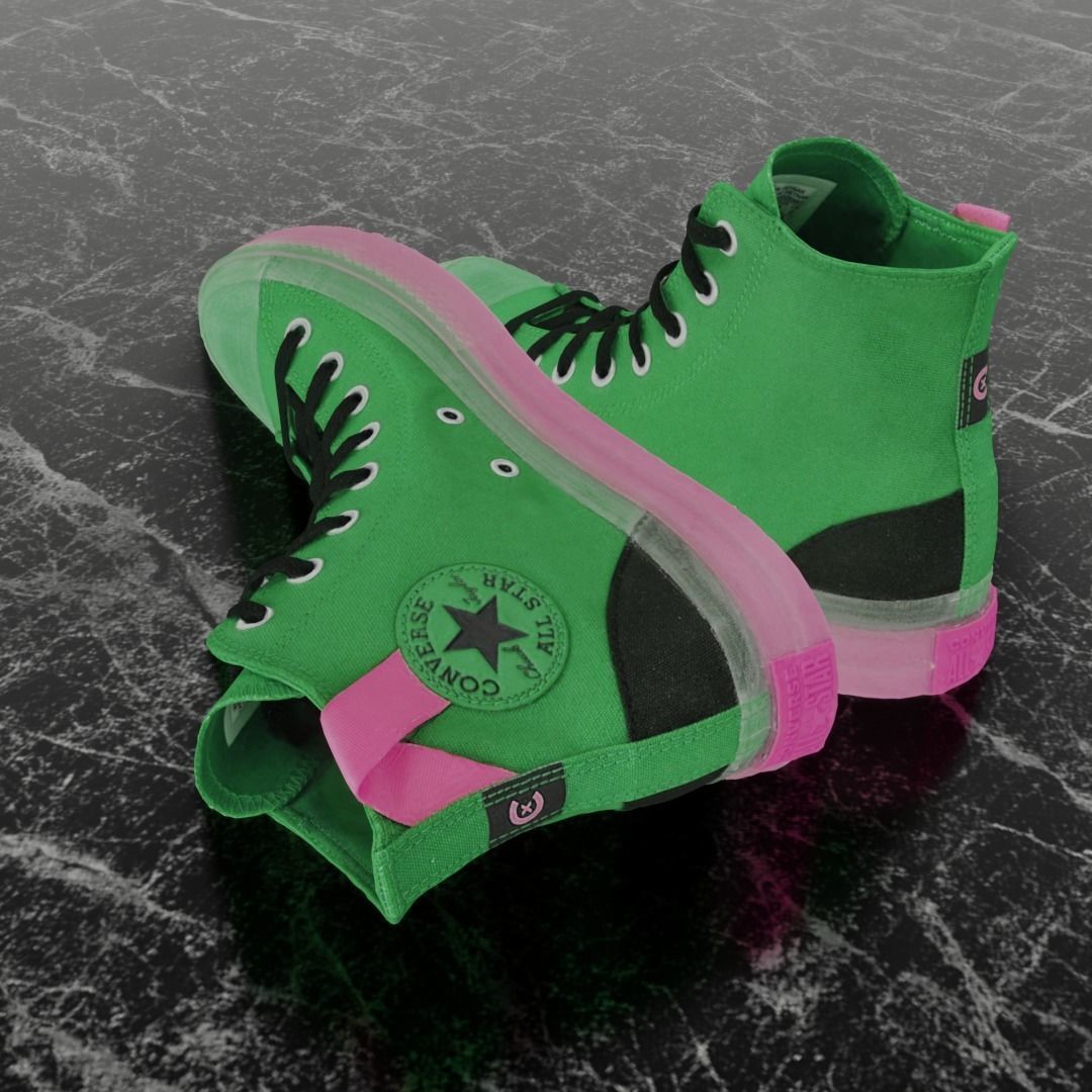CONVERSE 3D SHOES - GREEN Low-poly 3D model_6