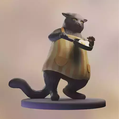 The Masterful Cat Is Depressed Again Today figurine 3D print model