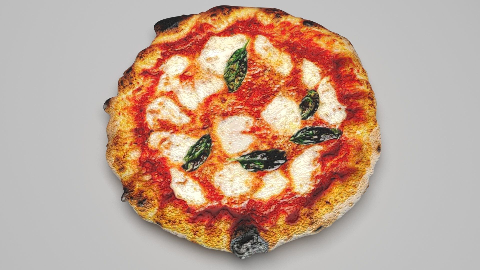 Margherita Pizza 3D model_3