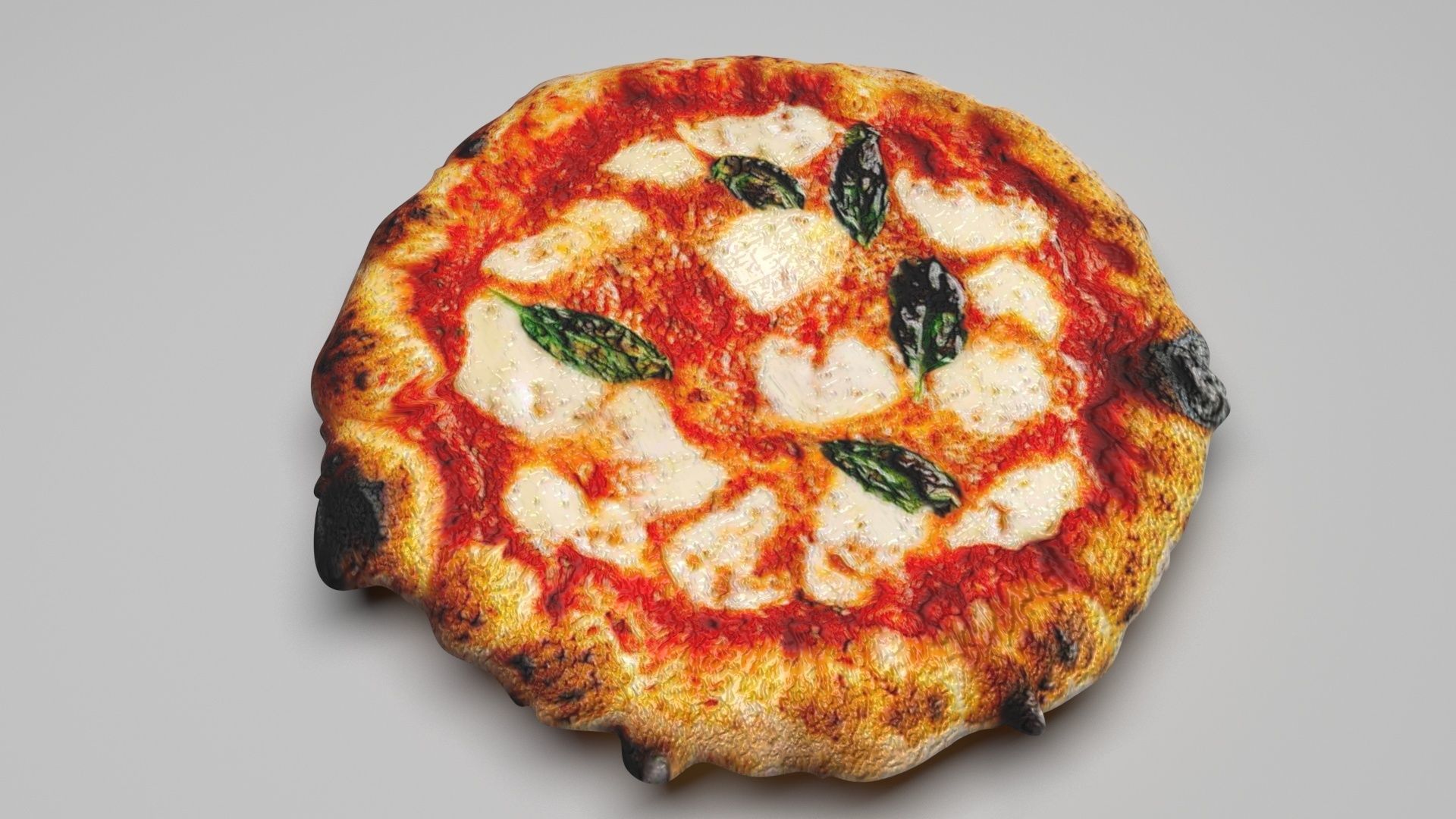Margherita Pizza 3D model_2