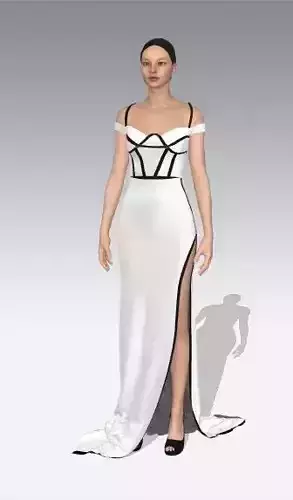 Corset dress slit detail modern look