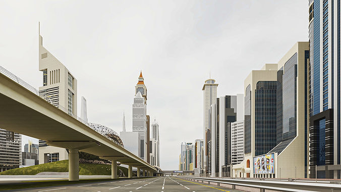 Dubai  Jumeirah Emirates Area 3D model 6